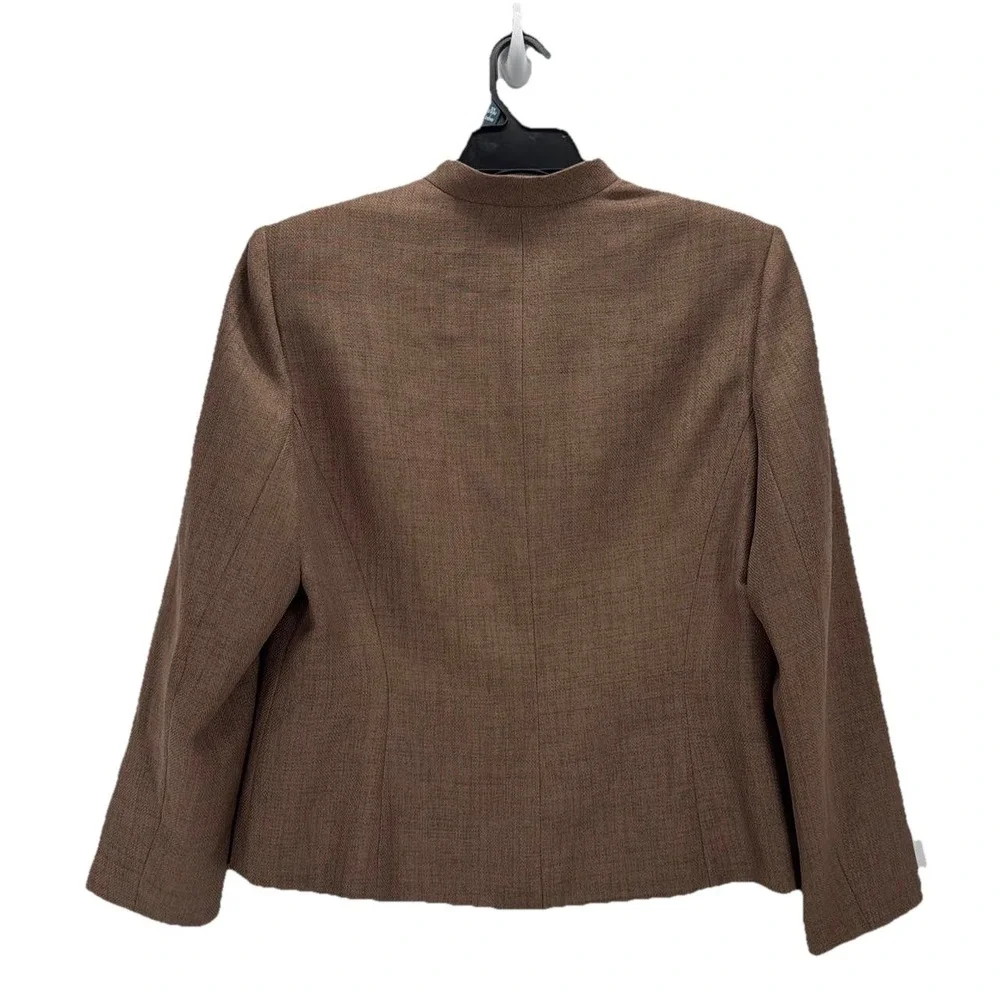Worthington Women's‎ Brown Open Front Blazer Jacket Size 16 Lined Career